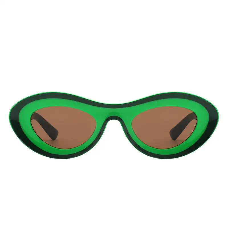 Slim Cat Eye Oval Frame Sunglasses