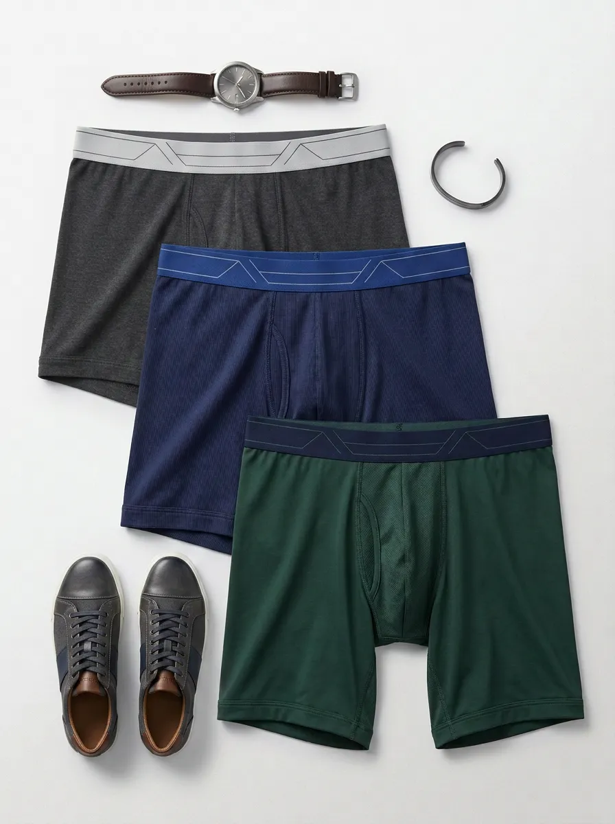 Men's Athletic Performance Solid Color Breathable Boxer Briefs