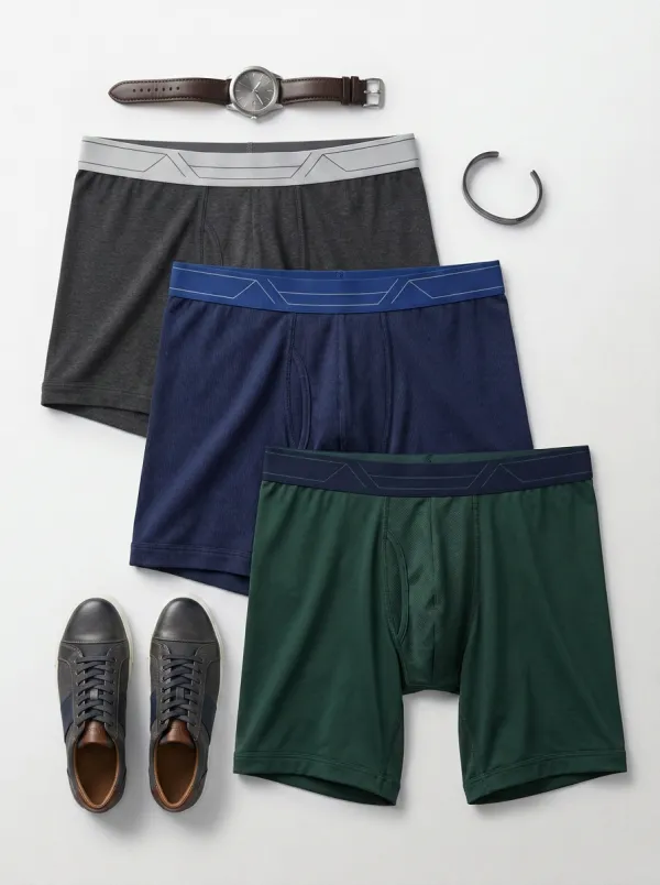 Men's Athletic Performance Solid Color Breathable Boxer Briefs