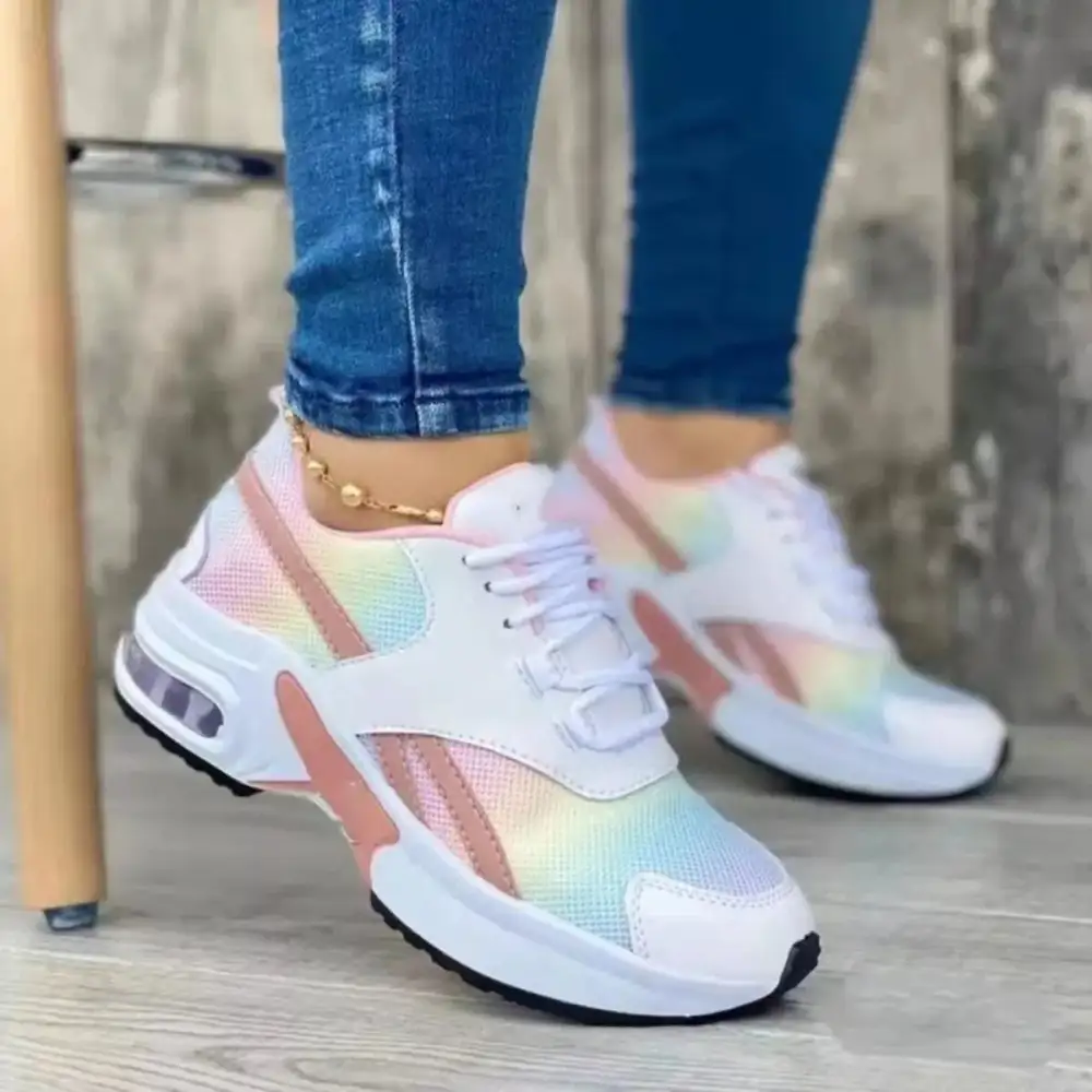 Versatile Lace-Up Round Toe Sneakers