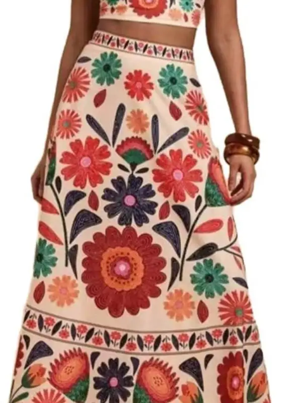Smart Cropped Printed Silhouette Coordinated Set