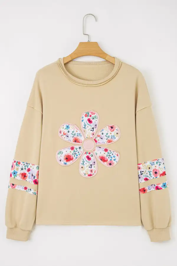 Everyday Relaxed Floral Pullover Sweatshirt
