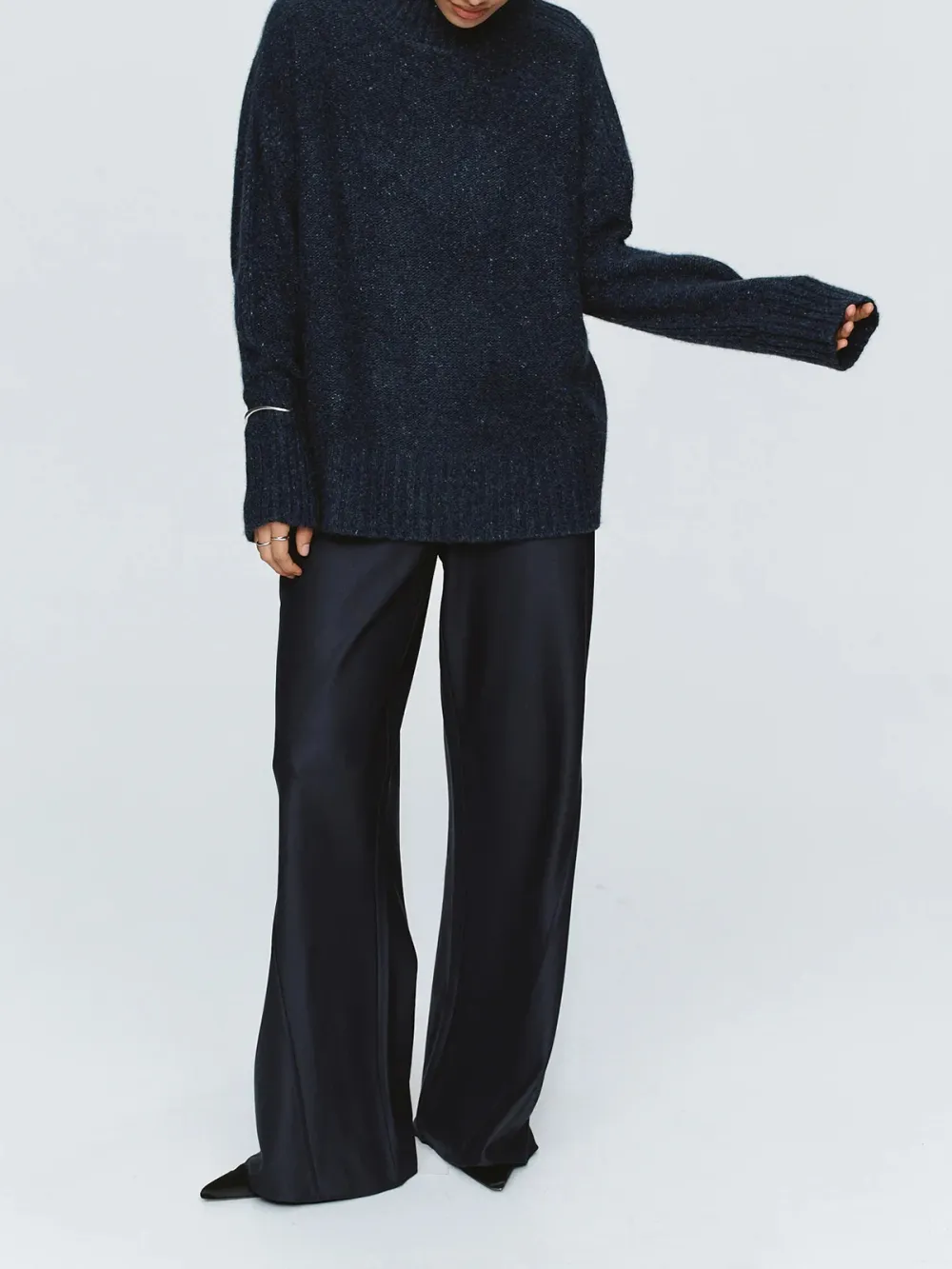 Casual Style Long Sleeve Jumper Navy