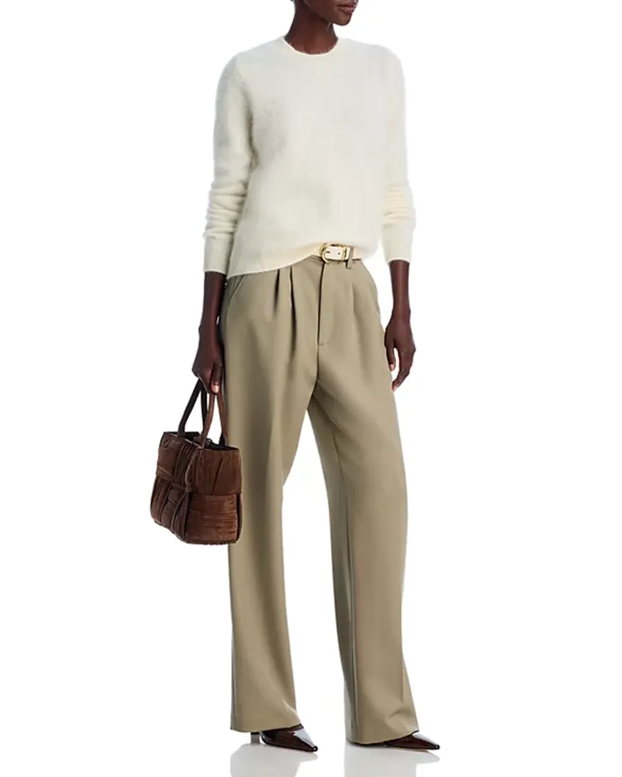 Crew Neck Cashmere Brushed Cashmere Sweater