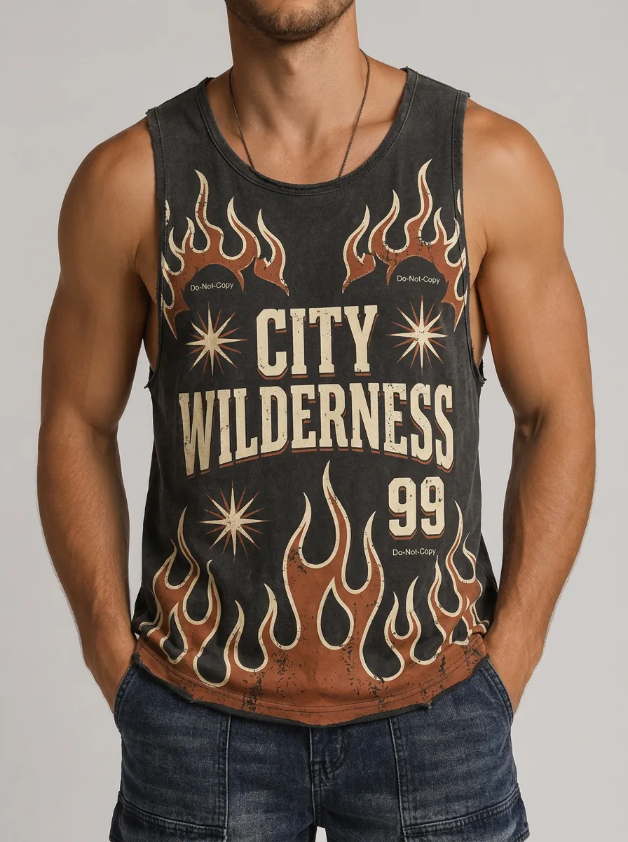 Men's City Wilderness 99 Flame Graphic Printed Tank Top