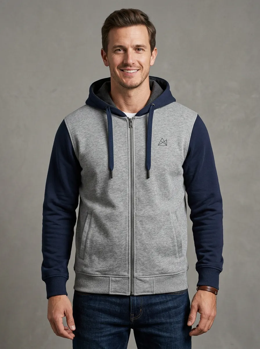 Athletic Geometric Zip-Up Design Men's Sport Jacket