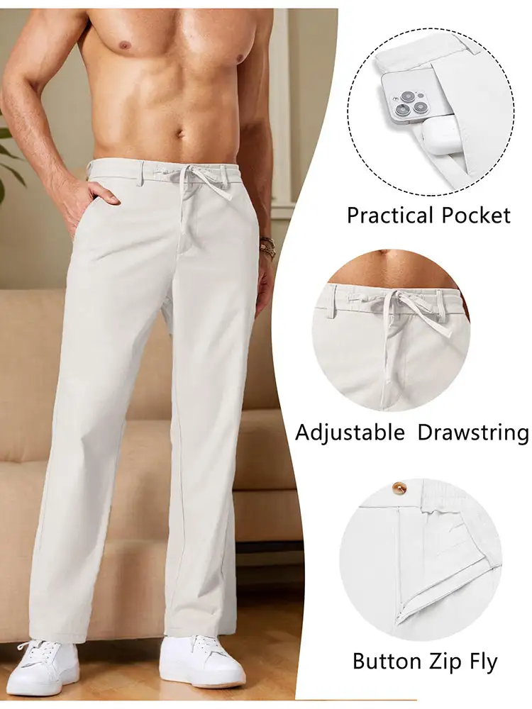 Comfort Lightweight Cotton Linen Drawstring Pants