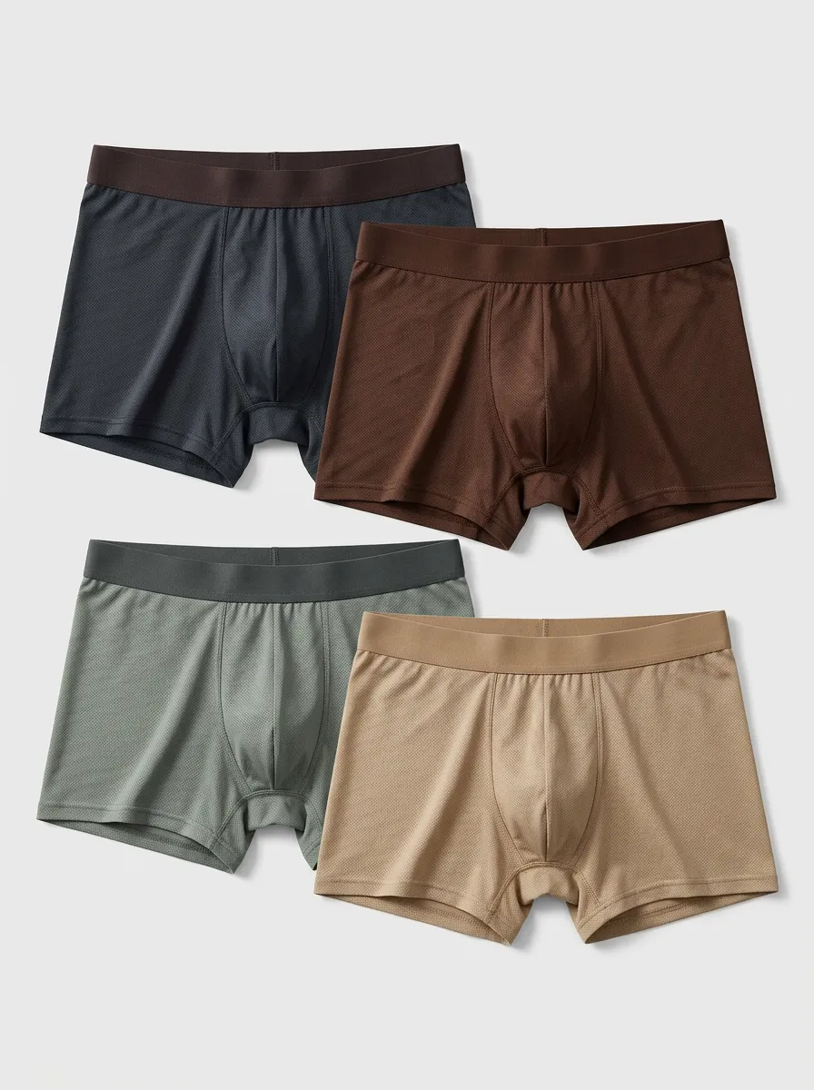 Practical Finish Men' Four Pack Boxer Briefs