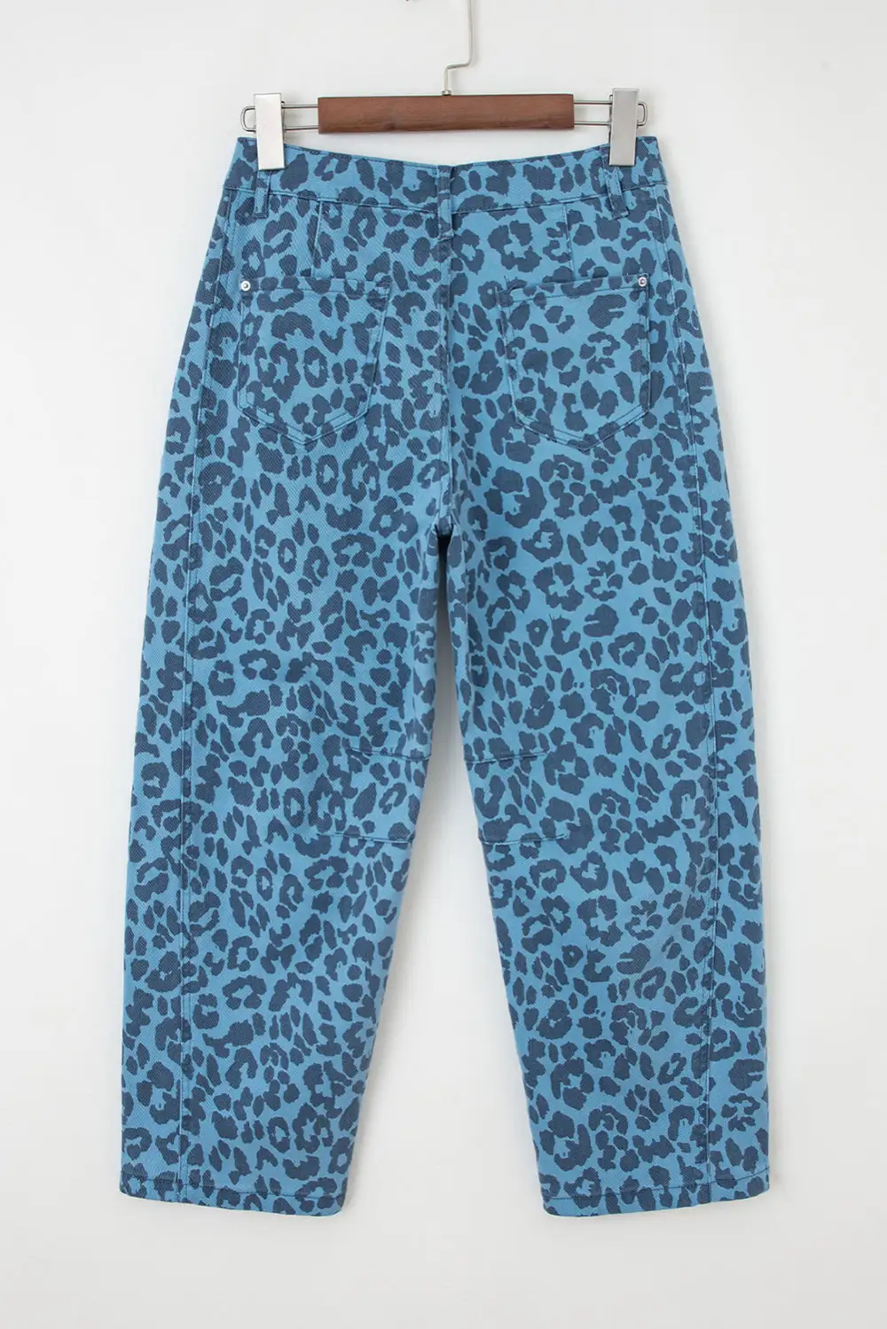 Loose Leopard Print Straight Jeans