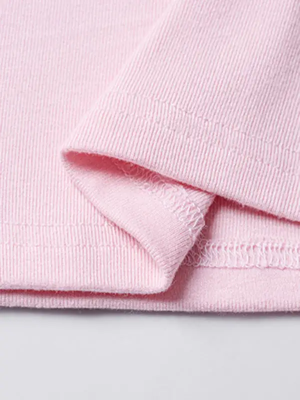 U-Neck Collared Short-Sleeve Contrast T-Shirt