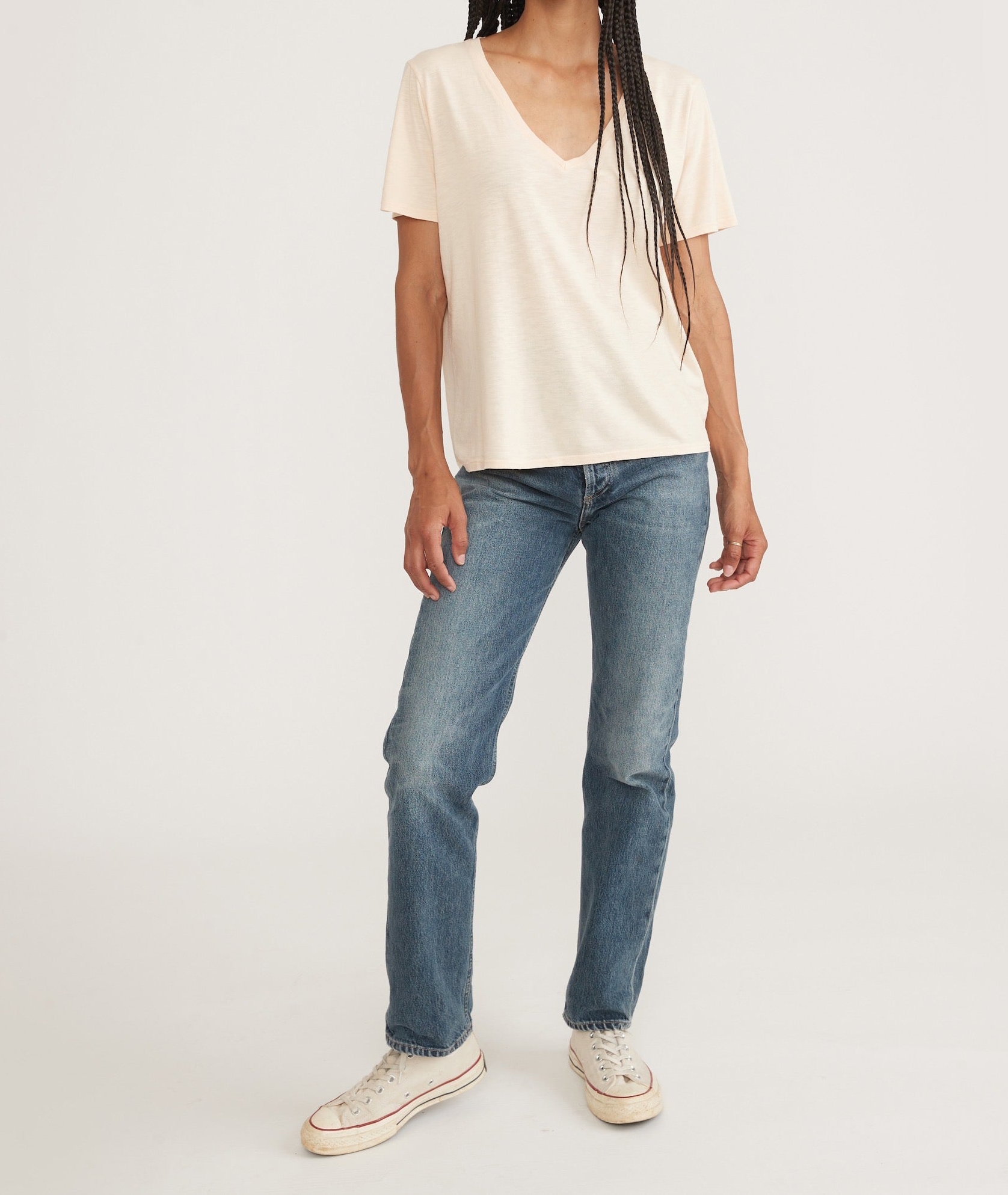 Soft Touch V - Neck Jersey Tee