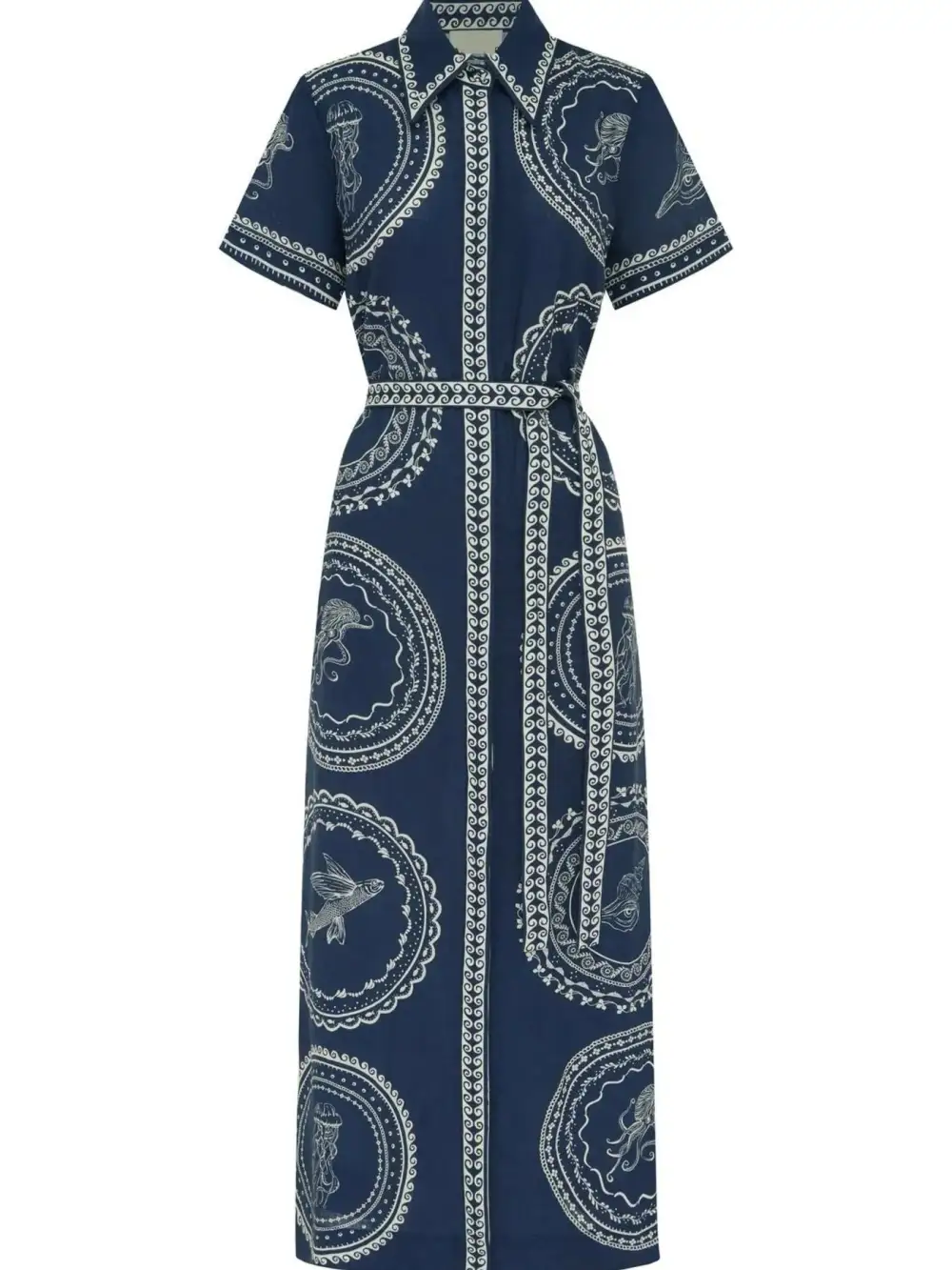 Belted Printed Maxi Dress