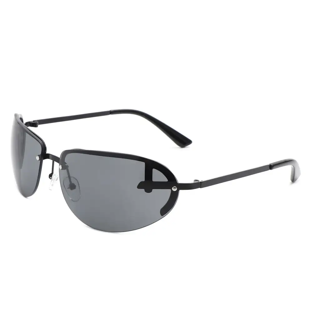 Knit Oval Round Frame Sunglasses