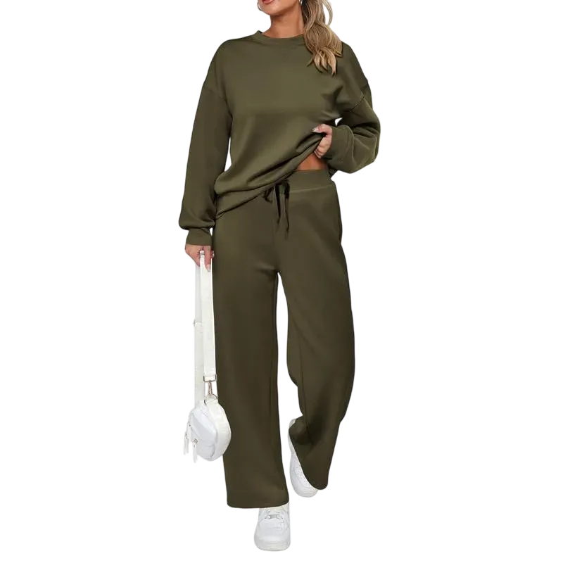 Women's long-sleeved pullover and trousers loungewear set