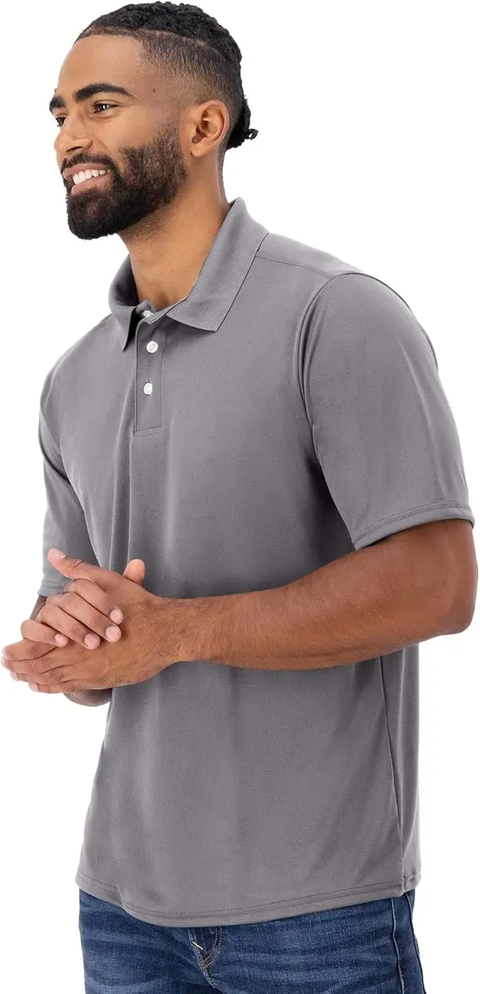 Men's Cool Short-Sleeve Polo Shirt with Three-Button Placket