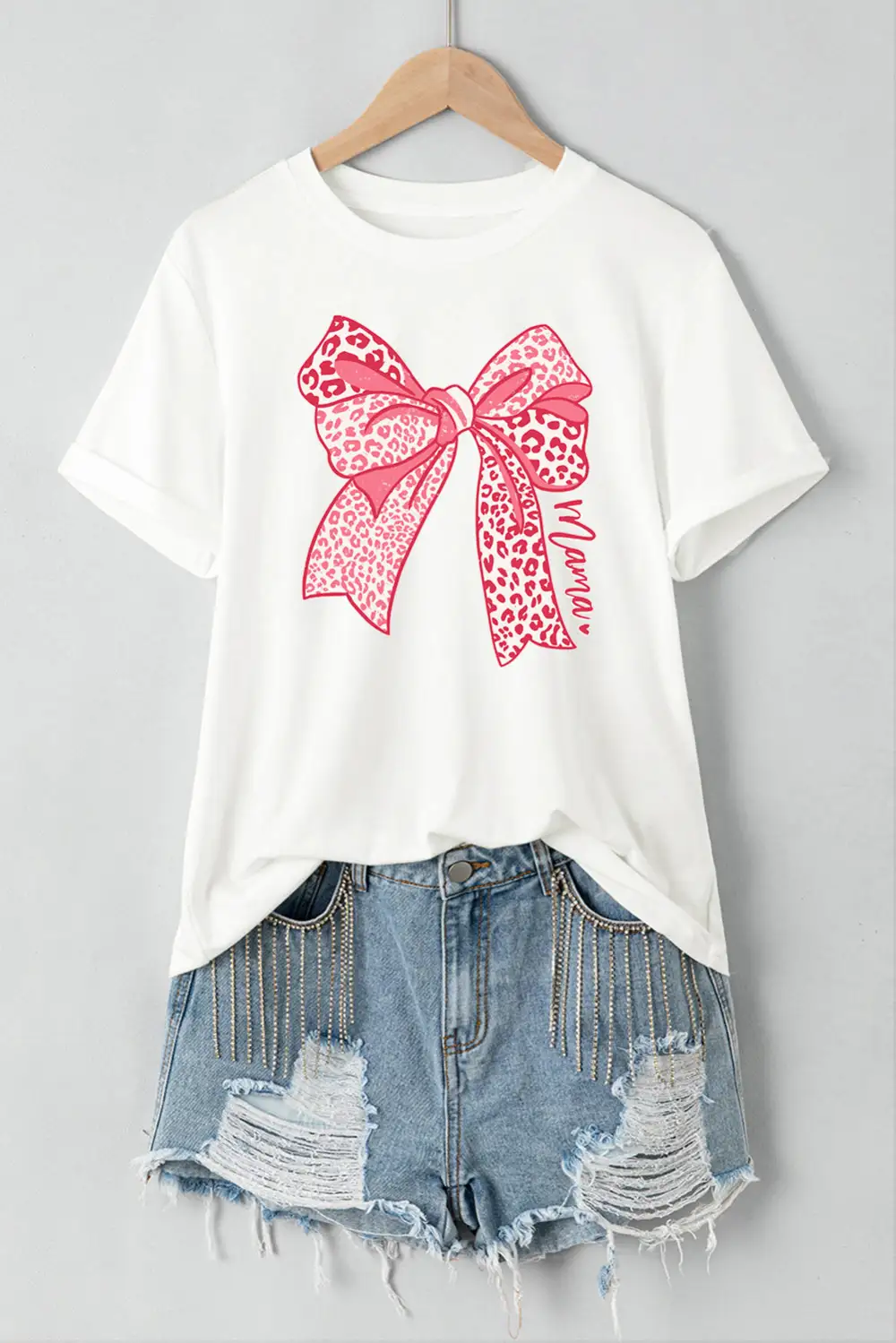 White Leopard Bow Graphic Mothers