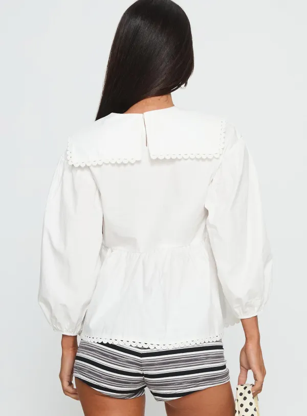 Office Ready Button Up Collared Blouse