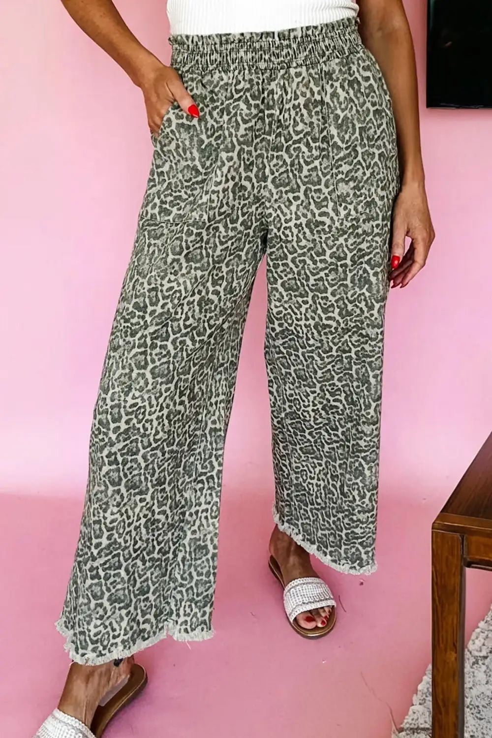 Loose Fit Raw Hem Denim Jeans