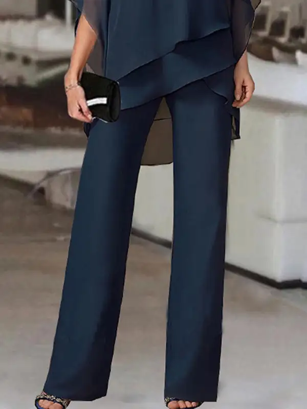 Irregular Bat Sleeve Coordinated Suit Jumpsuit