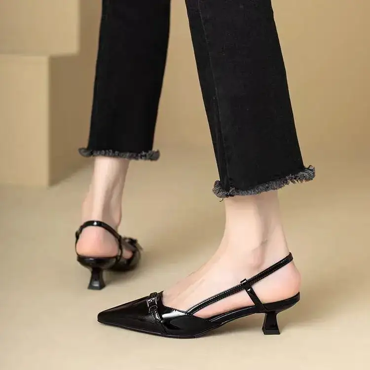Leather Pointed-Toe Pumps