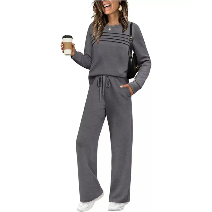 Casual Long Sleeve Top and Pants Set