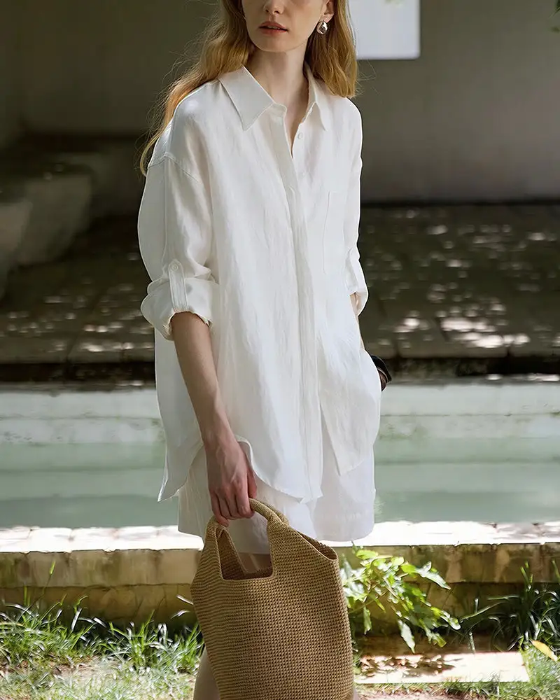 Breezy Linen Oversized Shirt and Shorts Matching Set