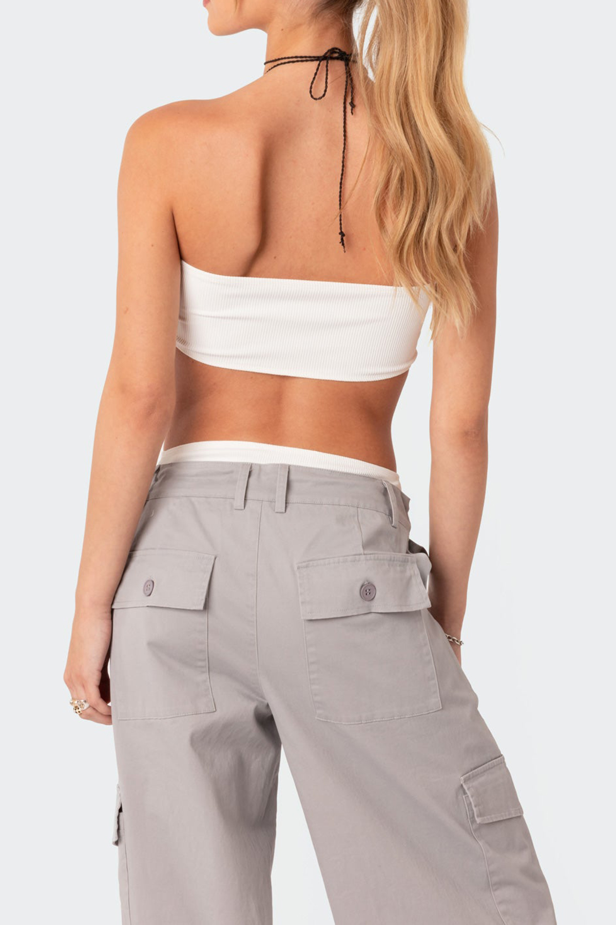 Ribbed Cut Out Bodysuit White