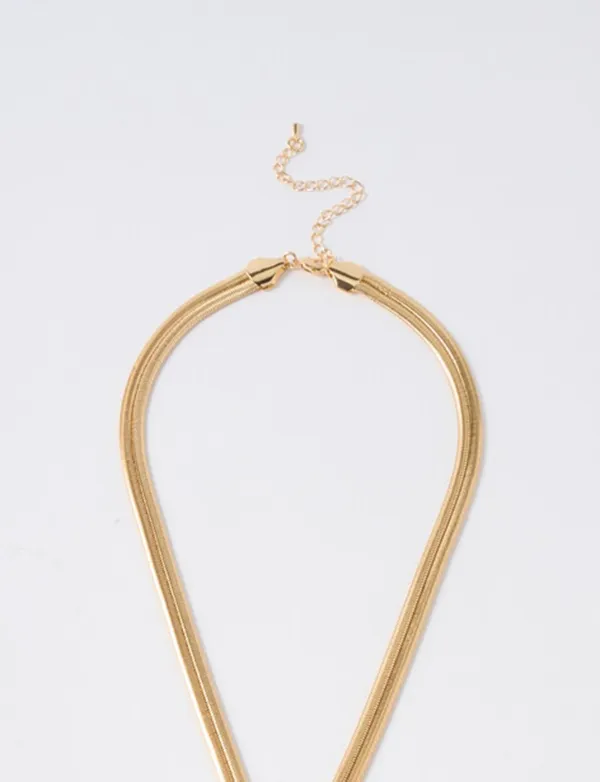 Creative Thick Snake Pattern Long Tassel Necklace