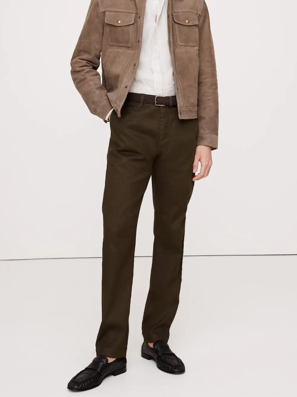 Men's Brown Slim-Fit Linen Cotton Trousers