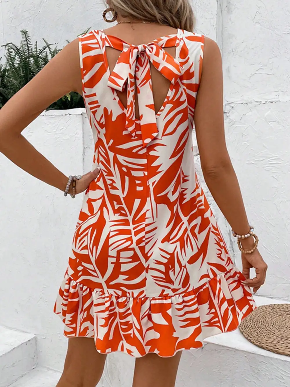 Soft Everyday Ruffle Hem Sleeveless Mini Dress