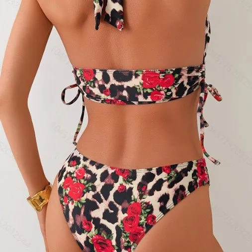 High Waist Bikini Set with Print for Beach Vacation