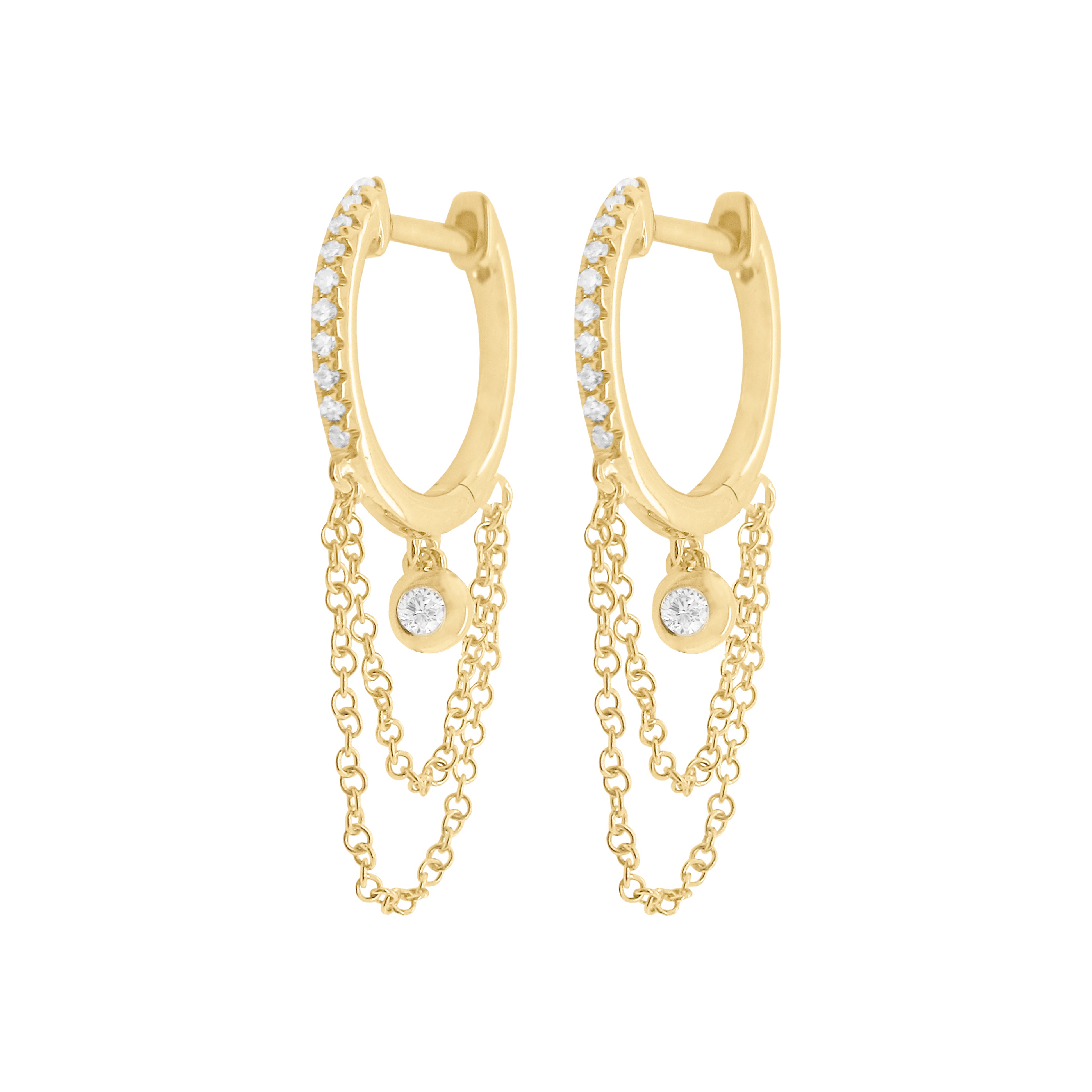 Chain Detail Gem Detail Chain Earrings