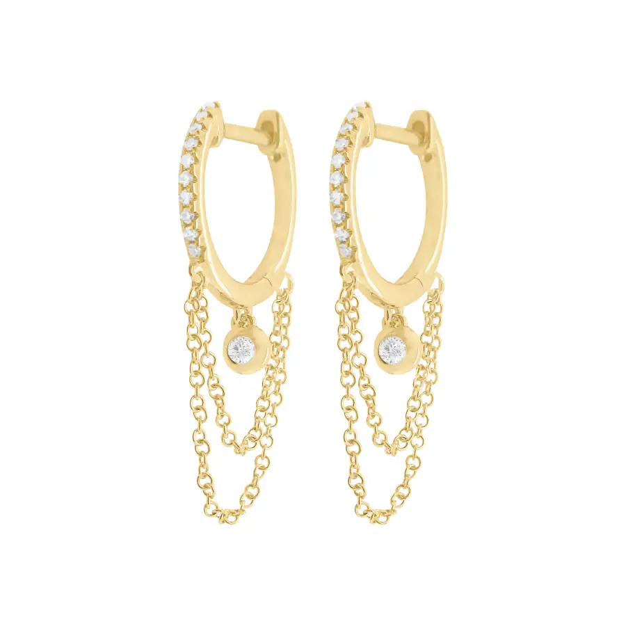 Chain Detail Gem Detail Chain Earrings