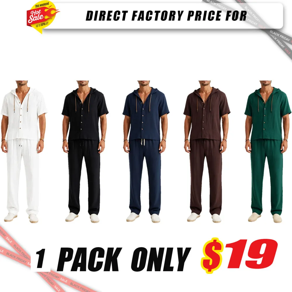Men's Fashion Linen Two-Piece Set