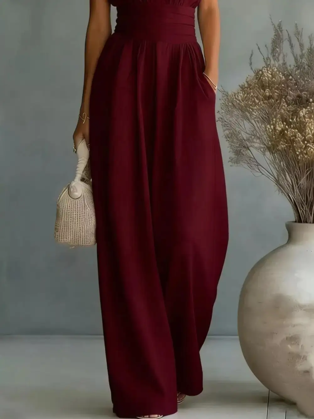 Casual Wide Leg Sleeveless Jumpsuit
