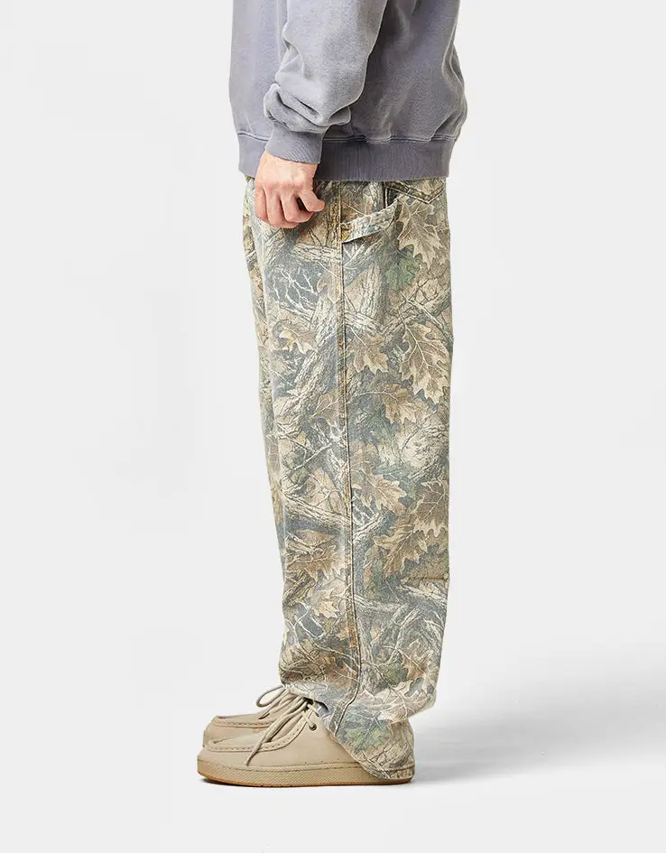 Everyday Camo Pattern Baggy Carpenter Denim Jeans