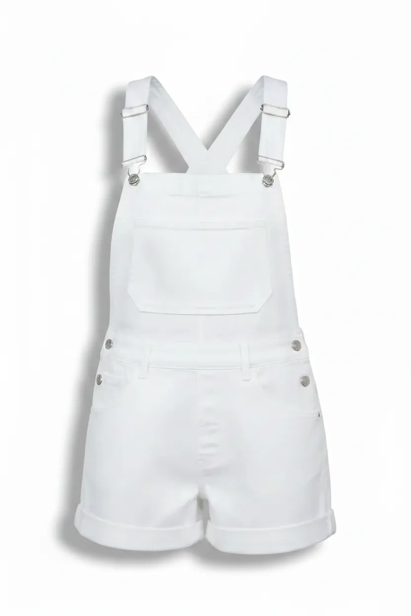 Square Neck Denim Overalls