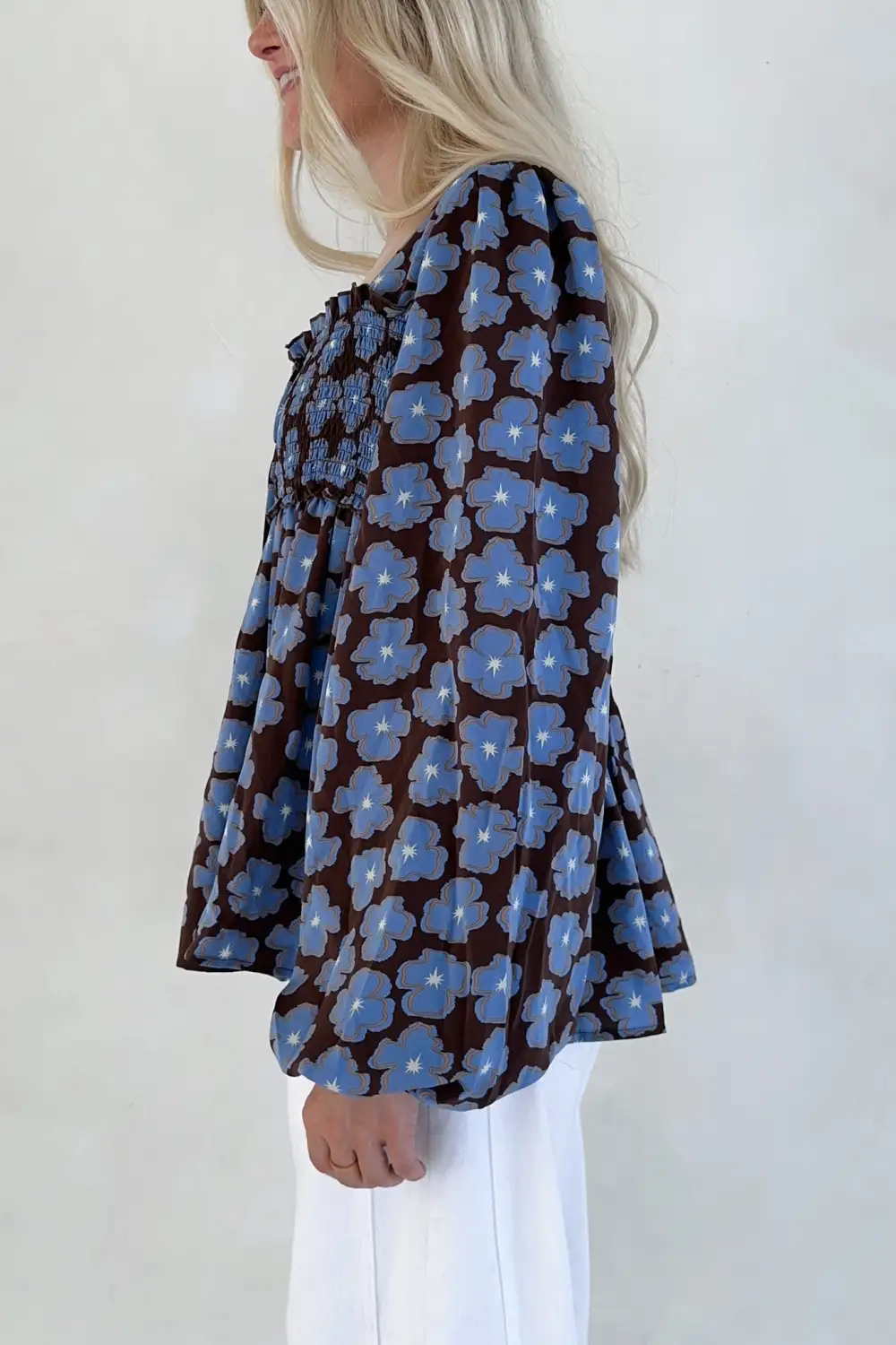 Floral Printed Smocked Top