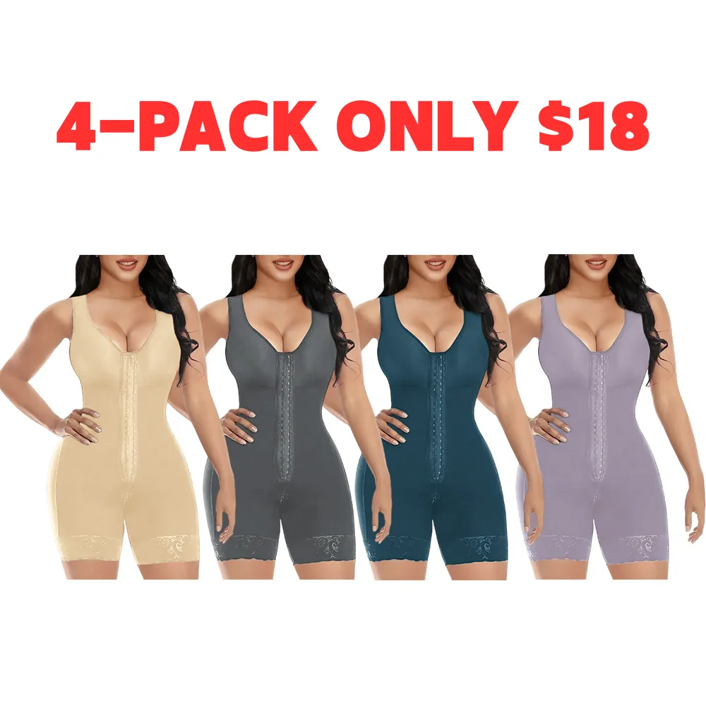 Women's Tummy Control Full Shapewear Butt Lifter with Zipper Crotch