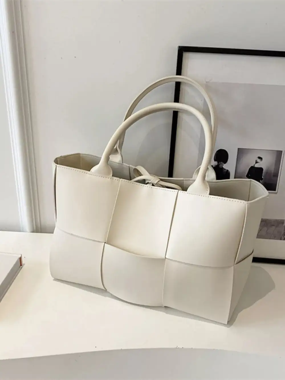 Woven Leather Tote Bag