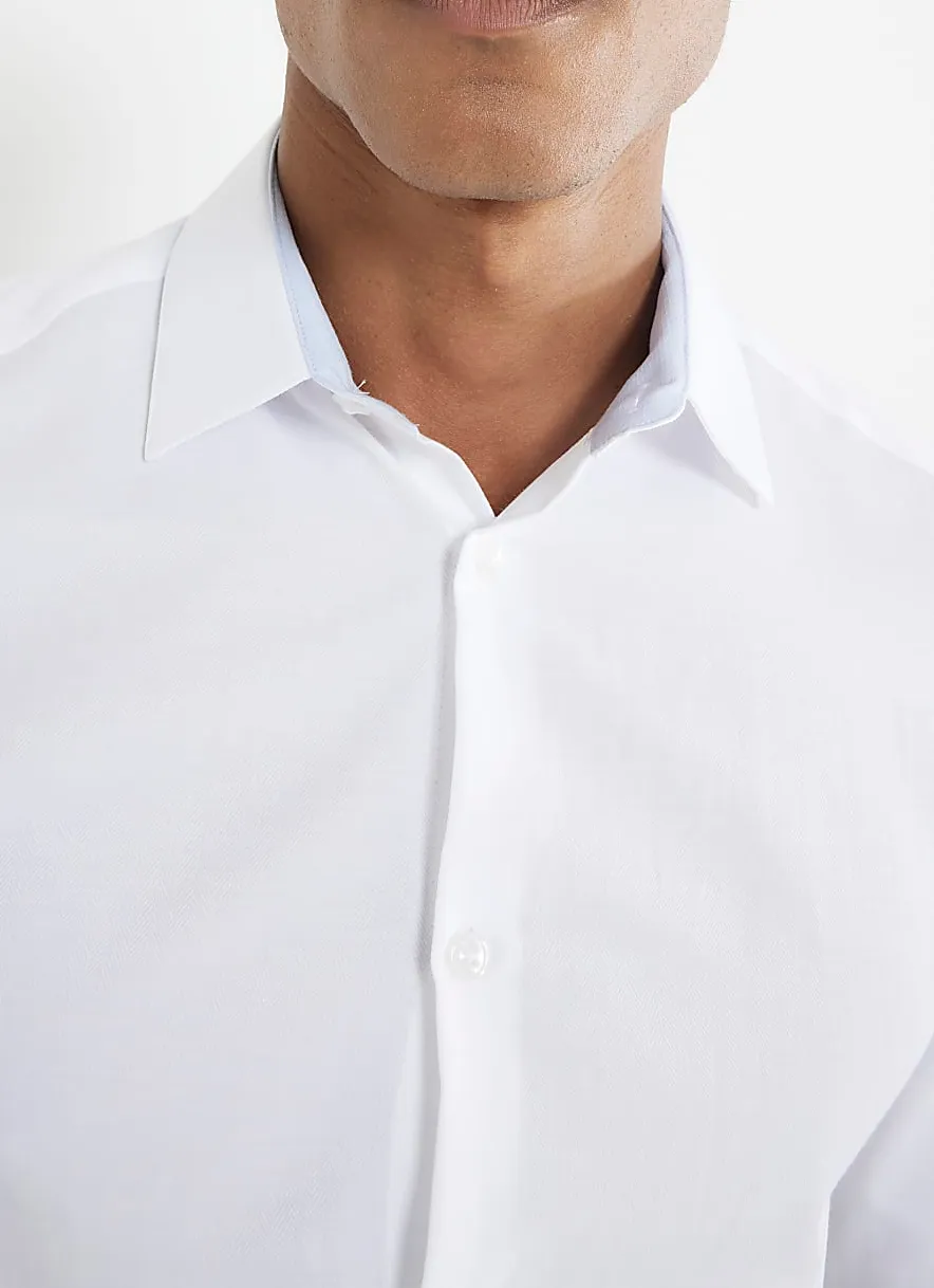 Men's Business Quality White Long Sleeve Shirt