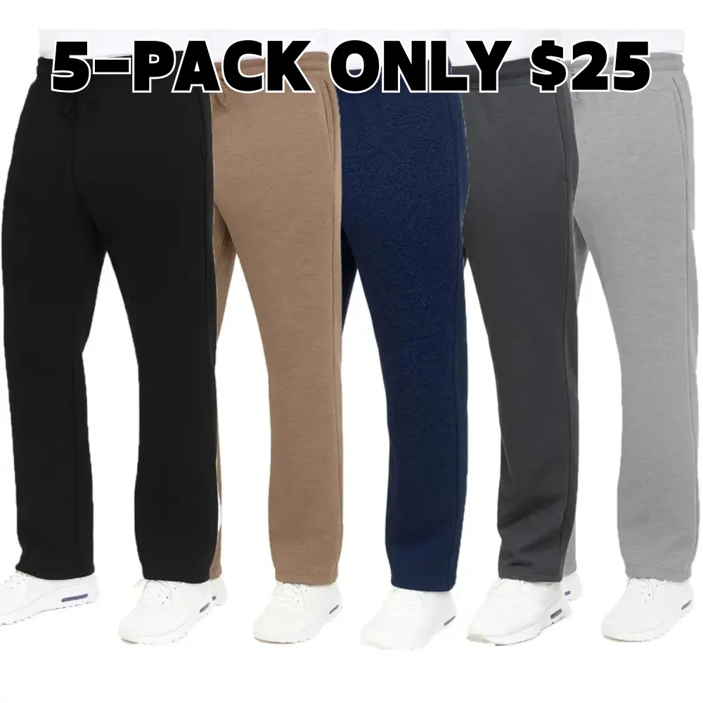 Men's Classic Heavyweight Fleece Sweatpants with Open Bottom