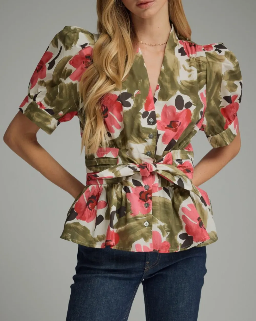 Floral Tie Waist Top
