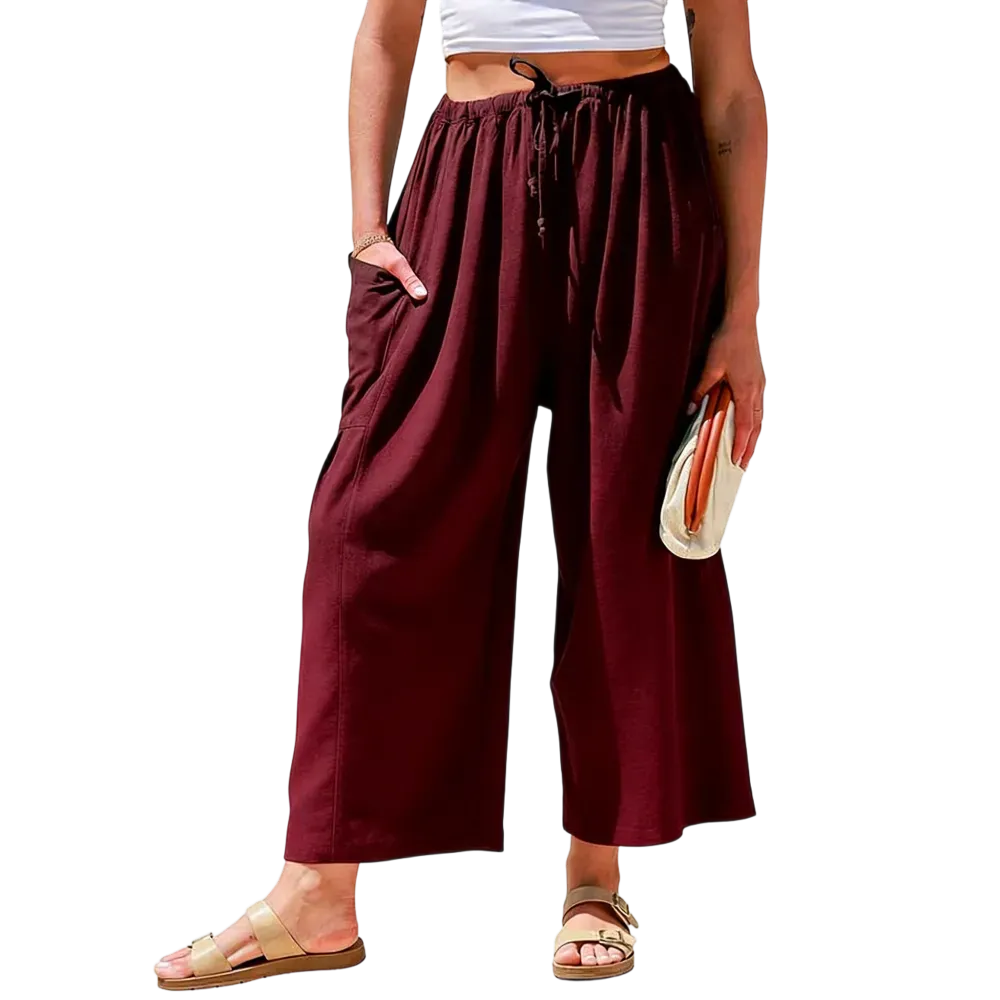 Women’s Linen Blend Wide Leg Pants