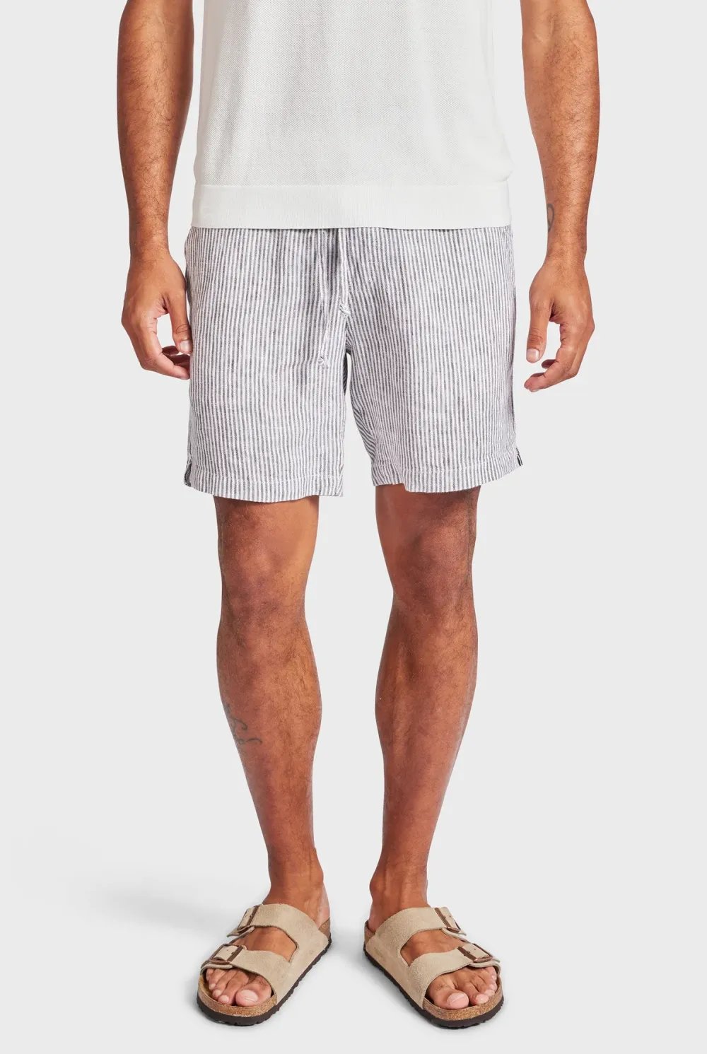 Striped Linen Loose Fit Short