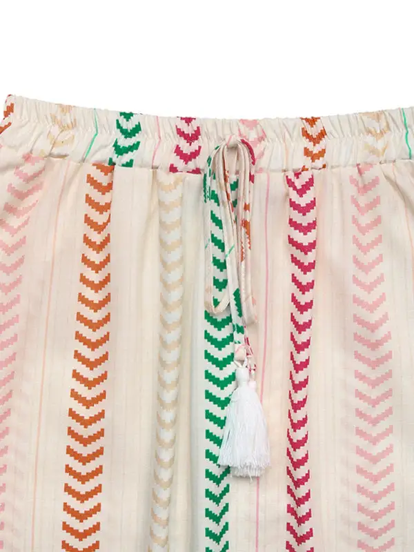 Casual Printed Pocket Detail Skirt