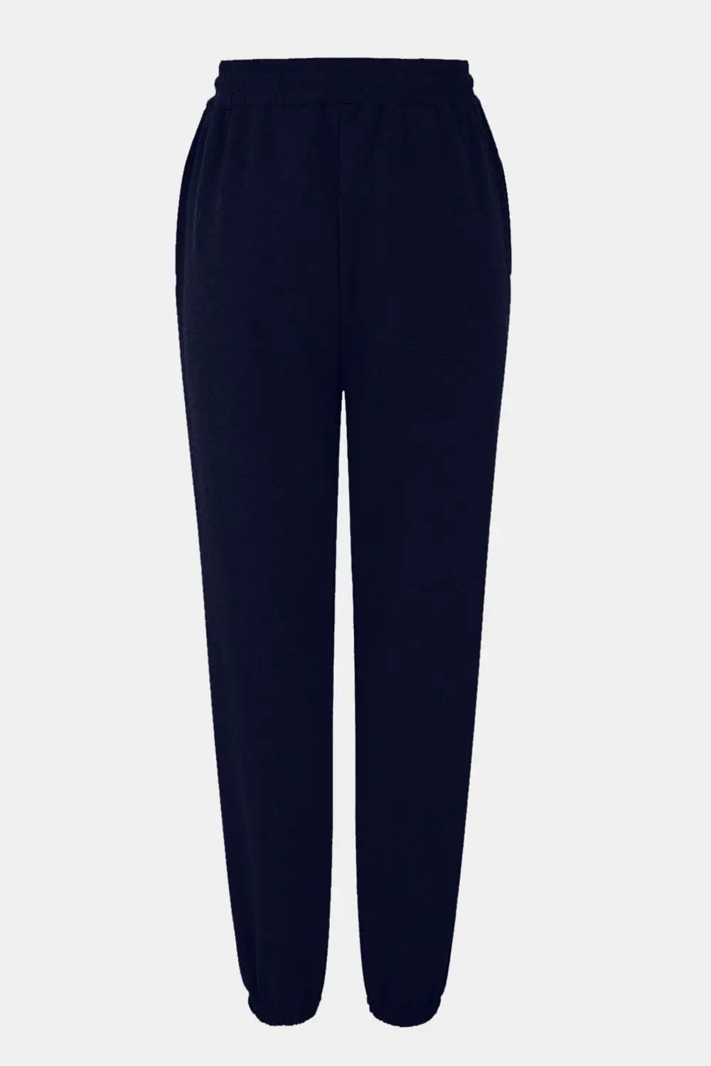 Tailored Elastic-Waist Pocketed Jogger Pants