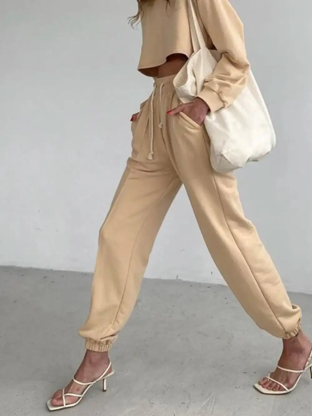 Refined Drawstring Pocketed Jogger Pants