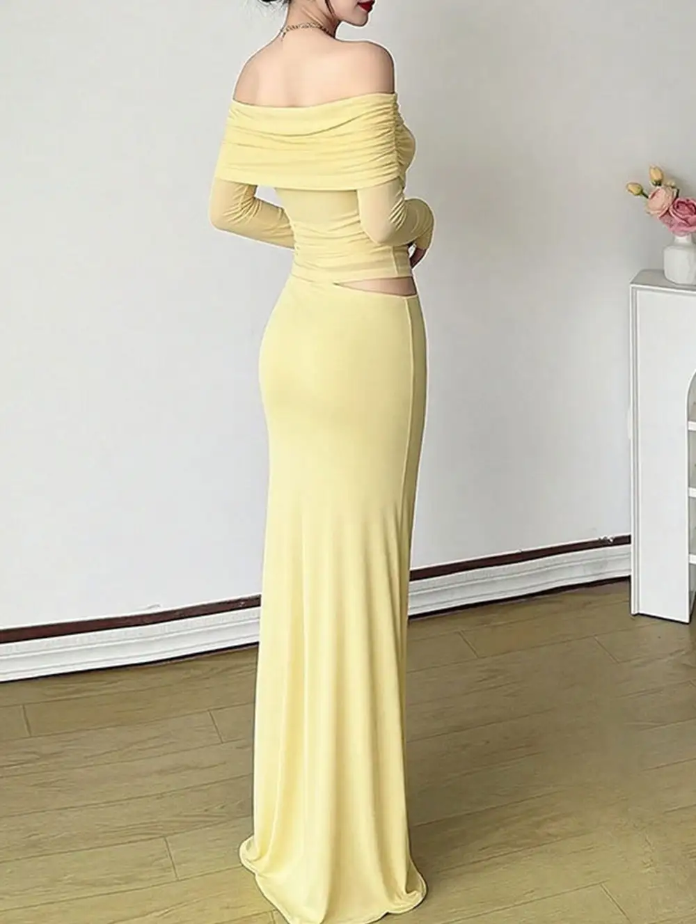 Textured Detail French Slim-Fit Dress