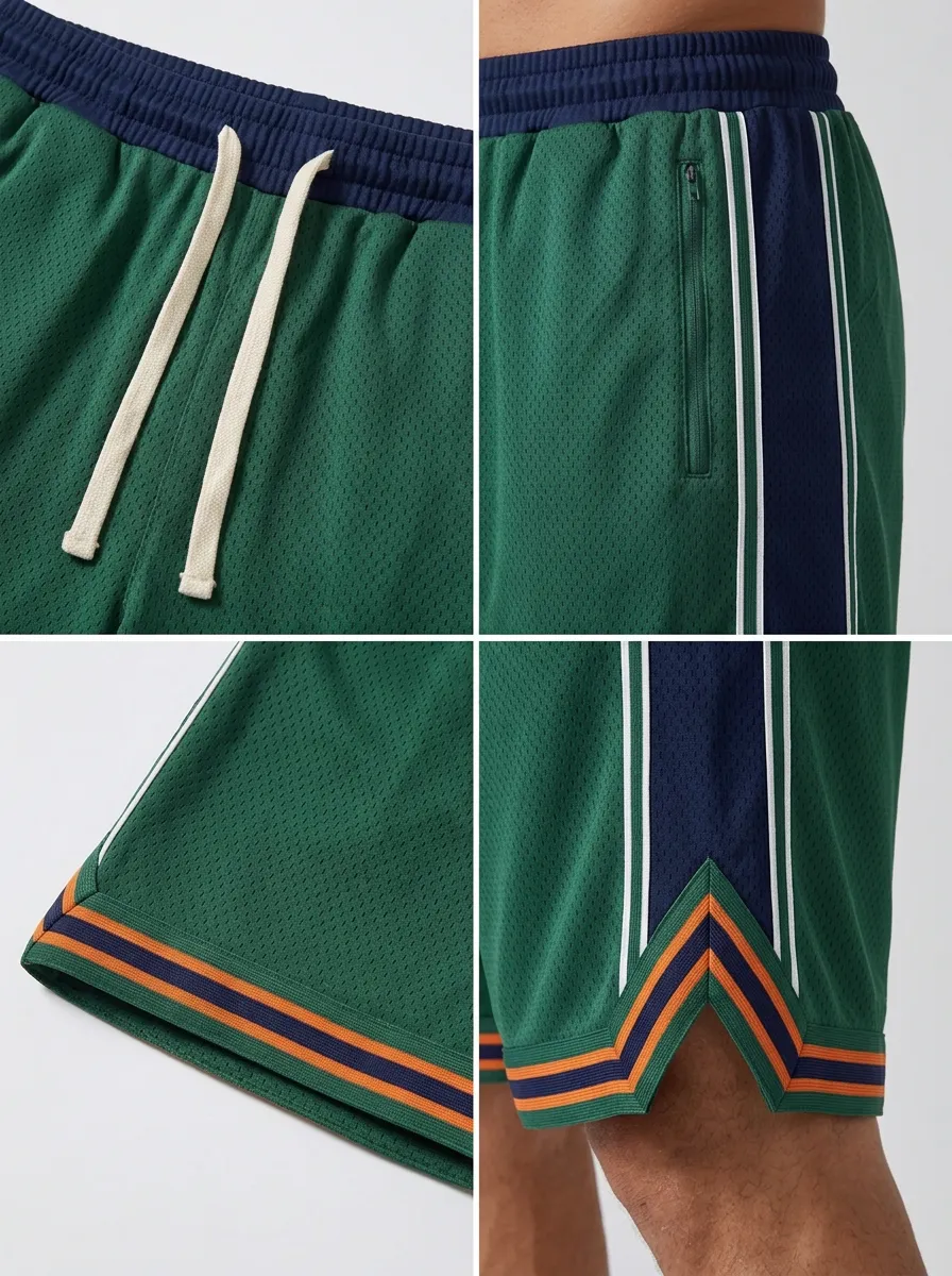 Training Striped Detail Mesh Detail Training Look Men's Basketball Shorts